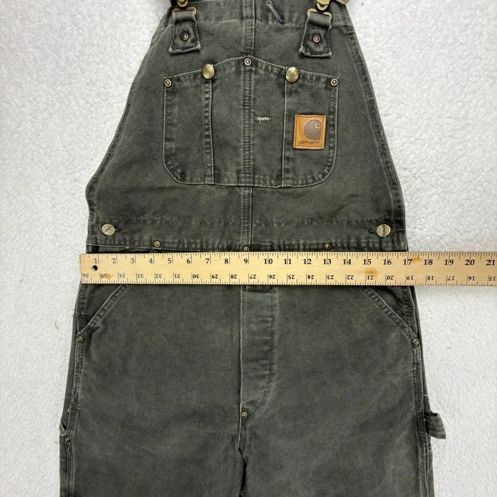 Carhartt Sandstone Bib Overall Double Knee Men 32X30 R06 MOS Green NWT NOS